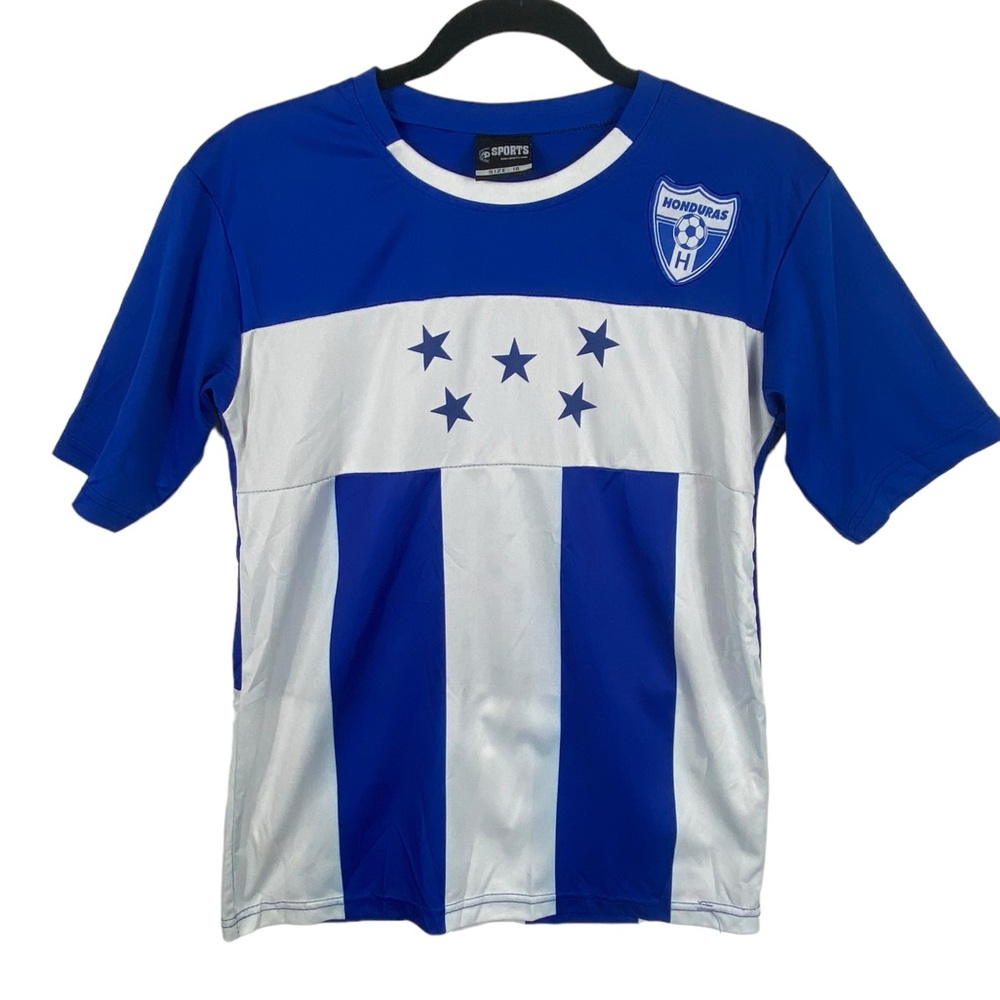 Honduras Youth Soccer Jersey Blue White Short Sleeve Kids Size 18 National Team
